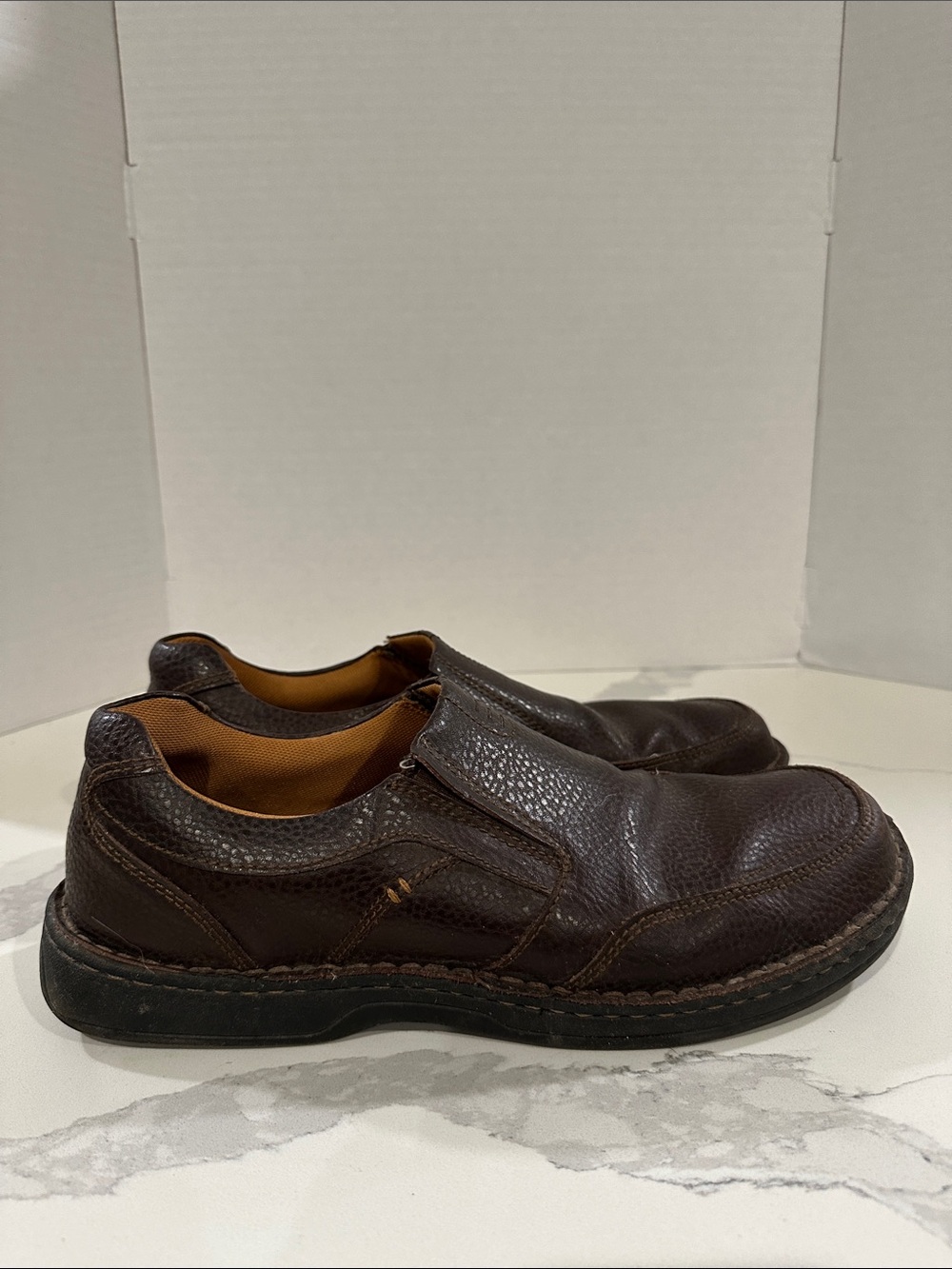 Men's Brown Slip-On Leather Casual Shoes Size 13 1/2